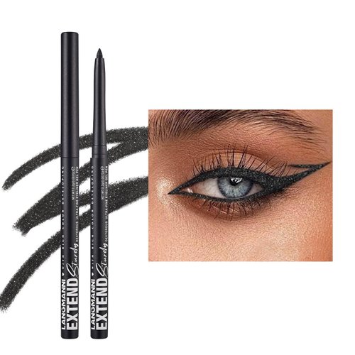 Mefyhtune Black Shimmer Eyeliner Pencil Waterproof Retractable Black Gel Eyeliner Smudge-proof Hypoallergenic Makeup (12#)