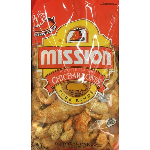 4oz Mission Chicharrones Pork Rinds, Picante Flavor (Pack of 2)