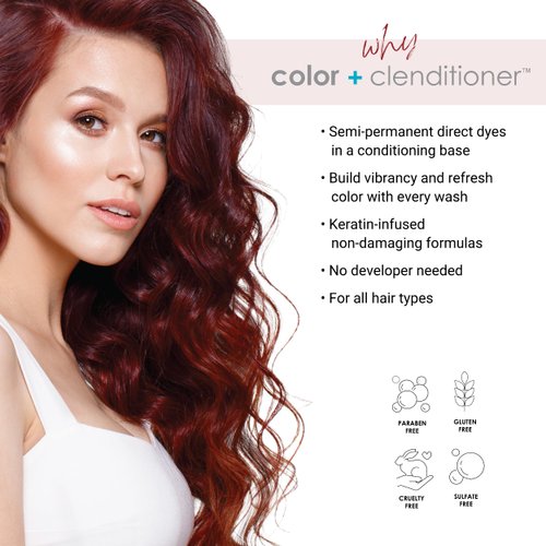 Keracolor Clenditioner CINNAMON Hair Dye - Semi Permanent Hair Color Depositing Conditioner, Cruelty-free, 12 Fl. Oz.