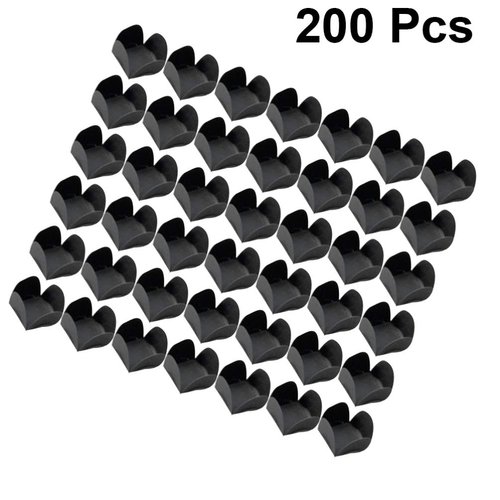 DOITOOL Mini Muffins 200pcs Chocolate Wrappers Black Chocolate Paper Truffle Cups Paper Candy Cups Dessert Chocolate Packaging Liners for Wedding Birthday (Black) Mini Cake Boxes