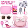 Pretend Play Toddler Girl Purse with Makeup Toys Set, Little Girls Purse Toys for 3 4 5 6 7 Year Old Girl Gifts, Kids Purse for Christmas, Birthday Gifts for Ages 3-5 4-5 6-8 Pink
