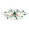 Bridal Green Crystal Rhinestone Alloy Hair Clip Hairpin Fashion Handmade Headpieces Wedding Hair Accessories for Brides Bridesmaid Women