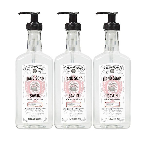 J.R. Watkins Liquid Hand Soap, Grapefruit, 11 Fl Oz (Pack of 3)