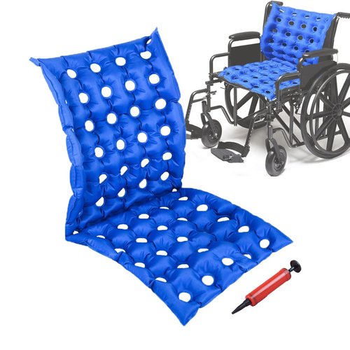 MESINURS Bedridden Air Inflatable Seat Cushion with Full Back for Wheelchair, Seat Pad for Elderly Disabled Handicap (A)