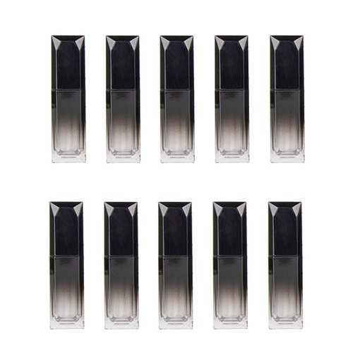 CTKcom 5ML Lip Gloss Tubes Empty 10Pack Gradient Black Lipstick Plastic Square Lip Gloss Tube with Brush, Refillable Lipstick Storage Container for Women Girl DIY Homemade Lipstick Lip Gloss