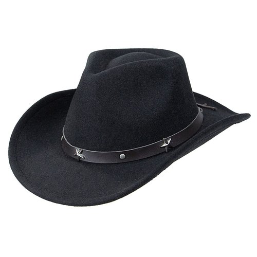 Kids Western Hats Boys Girls Cowboy Felt Fedora with Belt Buckle 3-7T Black