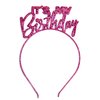 RhinestoneSash Birthday Sash and Tiara for Women - 2pc Hot Pink Multi Sparkle Its My Birthday Headband and Sash - Birthday Gifts for Women, Pink Birthday Party Decorations - HBSash(ItMyBdy) PNK