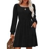 OFEEFAN Winter Little Black Knee Length Dress Maternity Sweater Dress with Pockets S
