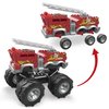 MEGA Hot Wheels Monster Trucks Toy Car Building Set, HW 5-Alaram Fire Truck with 284 Pieces, 1 Micro Action Figure Driver, Red, Kids Age 5+ Years