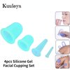 4pcs Silicone Gel Facial Cupping Set,Vacuum Massage Cup Kit,Vaccum Facial Massager Cupping Cup Face Lifting Firming Care for Body Face Neck Back Eye(Green)