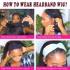 Bellarayine Headband Wig Human Hair Deep Wave 20 Inch Human Hair Headband Wig Glueless Curly Hair Human Hair Wigs None Lace Front Wigs Human Hair for Black Women Human Hair Natural Color