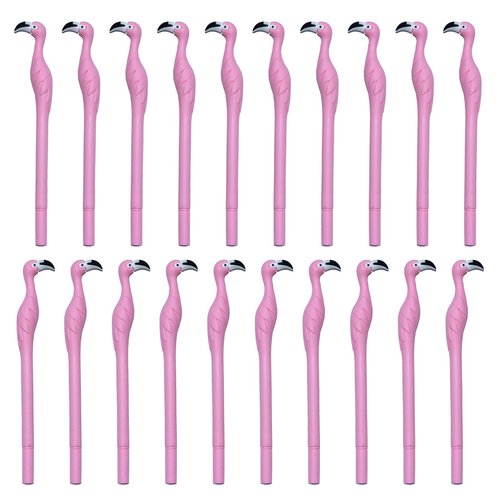 MIAO YUAN 20PCS Cute Pink Flamingo Gel Pens Gift for Child, Women, Coworkers, Hostess and Girlfriend, Great Party Supplies and School Supplies, Black Ink(0.5mm)