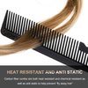 6 Pieces Professional Hair Cutting, Styling, and Clipper Combs for Barbers and Stylists (Black)