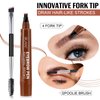 Generic 3D Microblading Eyebrow Pencil, 2024 New Waterproof Microblading Eyebrow Pencil Contouring Pen with 4 Fork Tip & Spoolie Brush, Precise Brush-Tip Create Natural Hair-Like Brows (#3 Brown)