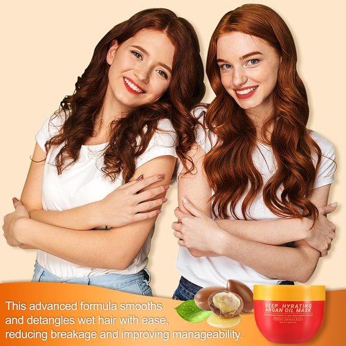 Hydrating Hair Mask for Damaged Hair – Deep Conditioning with Keratin & Argan Oil, Vitamin E for Intense Repair – Moisturizing Treatment for Dry, Frizzy, Colored Hair – Sulfate & Paraben-Free, 250ml