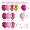Hot Pink Balloon Arch Kit, Metallic Baby Pink Silver Balloons for Kid Girl Princess Cartoon Anime Theme Birthday Cute Cat Party Decorations Baby Shower Engagement Wedding Valentines Day Party Supplies