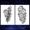 Oottati 6 Sheets Temporary Tattoo Stickers Muscle Men Black 3D Mechanical Metal Arm Hollow Gear Shoulder Leg