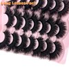 loladook Dramatic Lashes Fluffy 20mm Mink Lashes Cat Eye Big Eyelashes Mink Long False Eyelashes Cat Eye 25mm Volume 14 Pairs Strip Lashes Pack