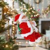 RUIXIA Christmas Electric Singing Santa Claus Dolls Climbing Rope Ladder Musical Plush Toys Twerking Tree Hanging Ornaments Dancing Figure Xmas Birthday Gifts Home Decorations