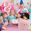 Cat Birthday Decorations, Cat Balloons, Pink 8 Balloon Number, Cat Themed Birthday Party Decorations, Number 8 Balloon for Pink Birthday Decorations