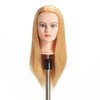 Hairginkgo Mannequin Head 20"-22" 100% Human Hair Manikin Head Hairdresser Training Head Cosmetology Doll Head for Styling Dye Cutting Braiding Practice with Clamp Stand (91812W2714)