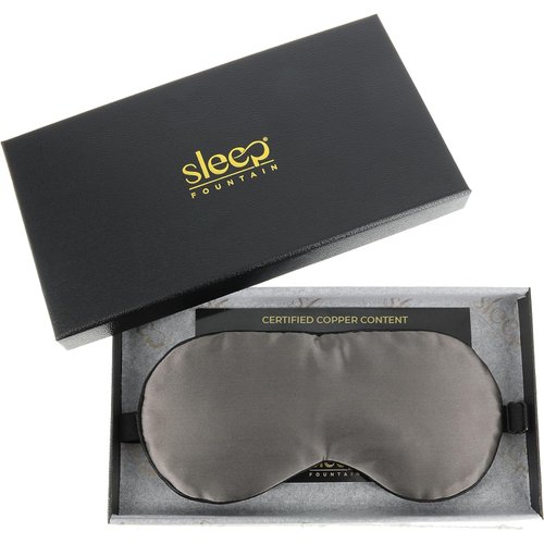 SLEEP FOUNTAIN Anti Aging Silk Sleep Mask for Women, Mulberry Silk Eye Mask for Sleeping and Skin Care, Blackout Sleep Mask with Copper Ion Technology Reduces Eye Puffiness, Fine Lines and Wrinkles