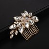 Teyglen Rhinestone Wedding Hair Comb Gold Crystal Bridal Hair Piece Crystal Bride Wedding Hair Comb Sparkly Rhinestone Headpiece Hair Accessories for Women Girls (Gold)