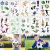 10 Sheets Soccer Temporary Tattoos, Soccer Ball Football Waterproof Fake Tattoos, Sports Themed Tattoo Stickers for Boys Children Kids, Birthday Party Decorations
