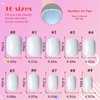 AddFavor 240pcs Press on Nails Short Glossy White Fake Nails Short Square Full Cover Acrylic Artificial Glue on Nails Kit for Women and Girls