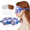 my novel things Heated Cold Eye Mask Silky Sleep Mask with Cooling Gel & Microwavable Heating Flaxseed Pad Warm Compress for Dry Eyes Care Sleeping Women Beauty Blindfold for Migraine Puffy Swollen