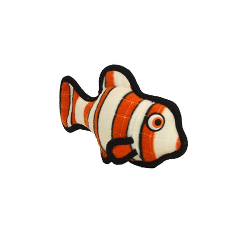 TUFFY - World's Tuffest Soft Dog Toy - Ocean Fish Orange- Squeakers - Multiple Layers. Made Durable, Strong & Tough. Interactive Play (Tug, Toss & Fetch).Machine Washable & Floats