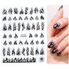 10 Sheets Nail Art Stickers Decals Gold Black Nail Art Decals Bee Butterfly Flame Designs Nail Decals 3D Self-Adhesive Nail Stickers Supplies for Women Girls DIY Manicure Decoration Accessories