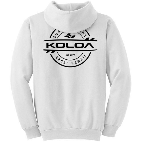 Koloa Surf Thruster Surfboard Logo Hoodie-Hooded Sweatshirt-4XL-White/b