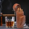 AMANCY Upgrade Cedar Wood Lined Portable Travel Leather Cigar Humidor Case with Pocket,Easily Carry Lighter and Cutter