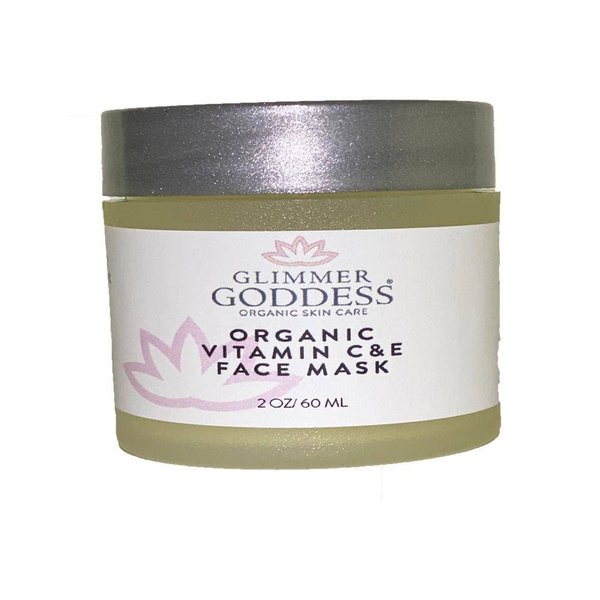 GLIMMER GODDESS Organic Face Mask to Tighten and Reduce Blackheads and Wrinkles - Vitamin C and E, 2 oz