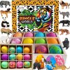 Bath Bombs for Kids with Surprise Inside, Kids Bath Bombs with Jungle Toys Inside, 12-Pack Organic Bath Bombs for Boys, Skin-Moisturizing Bubble Bath Magic Bathbombs, Easter Basket Stuffers for Kids
