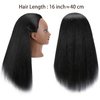 Armmu Mannequin Head with 100% Real Hair, 16" Hairdresser Cosmetology Mannequin Manikin Training Practice Doll Head for Hairstyling and Free Clamp Holder- Black