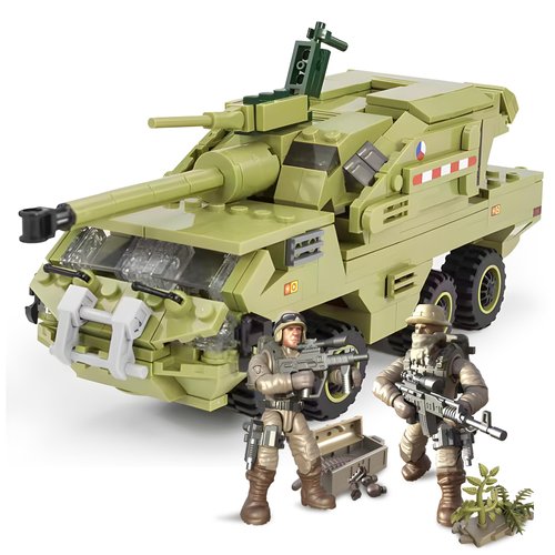 HI-REEKE Military Vehicles Building Block Set, M2 Army Car Toy for Teen-425pcs