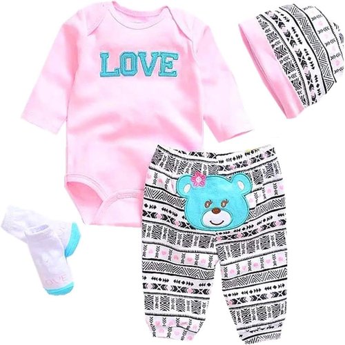 Reborn Baby Dolls Clothes Little Lion 6pcs Outfit Accessories for 17-23 Inch Newborn Baby Doll Girl&Boy Baby Doll Clothing Lion Design Element Set