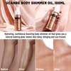 UCANBE Body Shimmer Oil 100ml, Moisturizing Body Glow Glitter Oil, Waterproof Shimmering Body Luminizer Liquid Illuminator Highlighter, Tinted Shimmer Body Lotion Glowing Bronzer Makeup(Rose Gold)