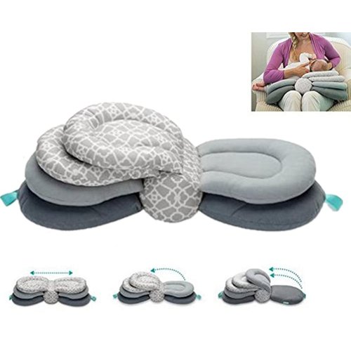 VUPUPYBaby Breastfeeding Pillow Nursing Pillow,Best for Mom,Adjustable Height Polyester Proper (Gray)