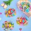 Whaline 4Pcs Easter Hair Bow Clips Colorful Ribbon Bow Hair Pins Cute Bunny Chick Rabbit Egg Alligator Hair Bow Barrettes Holiday Hairgrips for Toddlers Girl Kid Easter Spring Party Hair Accessories