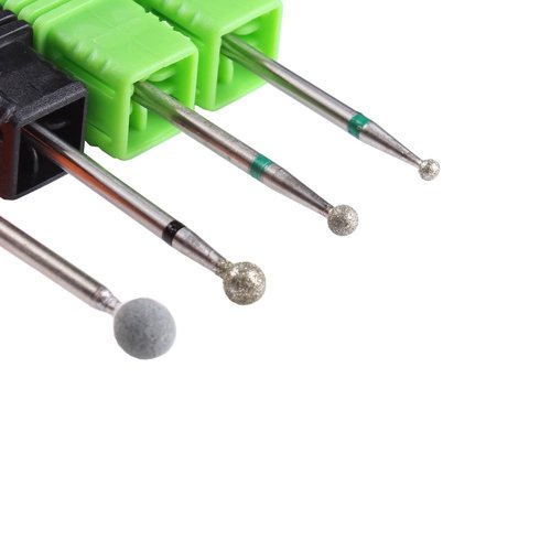 MZCMSL 4PCS Cuticle Clean Drill Bit Diamond Nail Bit Ball Head Stone File Manicure Pedicure Nail Art Tools