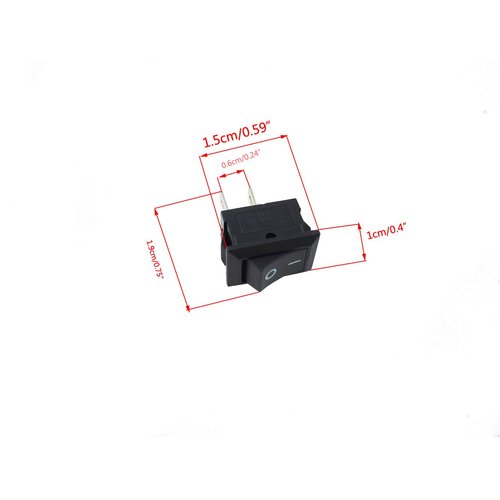yueton Pack of 12 AC 3A/250V 6A/125V 2 Pin I/O SPST Snap in Mini Boat Rocker Switch