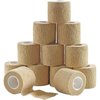 MEDca Self Adherent Cohesive Wrap Bandages 2 Inches X 5 Yards 12 Count with Strong Elastic First Aid Tape for Sprain Swelling and Soreness on Wrist and Ankle (Skin Color)