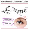 Manga Lashes, Anime Lashes Wispy 10 Pairs Doll Mink Fluffy Spiky 3D Volume Eyelashes Pack Cosplay Fake Eyelashes Look Like Individual Cluster