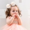 2 Pcs Organza Hair Bow Clips 5.5 Inch Big Hair Bows with Satin Knot Center Double Girls Bows for Toddler Kids Children Teens, Rose Gold