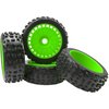ShareGoo OD 4.64" 1/8 RC Buggy Rubber Tires w/Plastic Wheel Rims 17mm Hex Compatible with Arrma 1/8 Typhon 6S 3S BLX Talion 6S BLX Redcat Team Losi HPI HSP Kyosho MP10 1/8 Off-Road RC Buggy (Green)