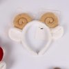 PRETYZOOM Spiral Hair Ties, Plush Goat Headbands: Sheep Horn Ear Cartoons, Hair Styling Party Favors (Yellow)