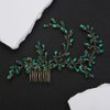 Rumtock Green Crystal Beads Long Hair Comb Handmade Hair Piece for Women Girls Wedding Bridal Hair Accessories (Green)